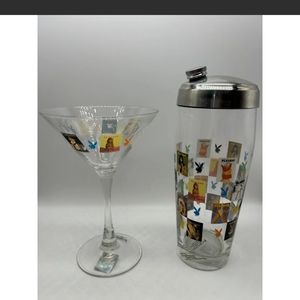 Vintage Playboy martini shaker and glass